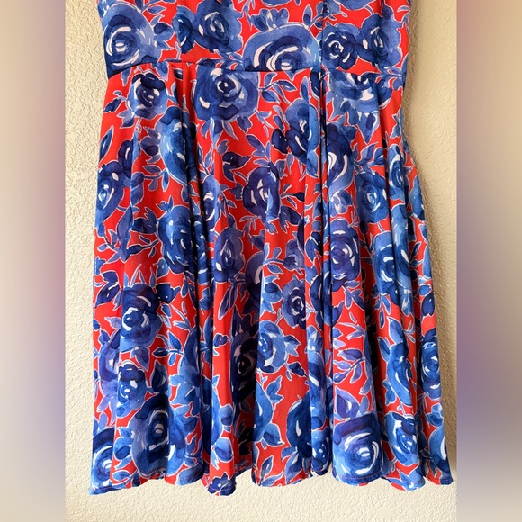 Maison Jules Blue and Red Floral Mini Dress EUC - Picture 8 of 10
